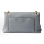 PRADA Doux Doux embossed letter logo magnetic clasp opening and closing calfskin crossbody single-shoulder bag, medium size for women, sky blue